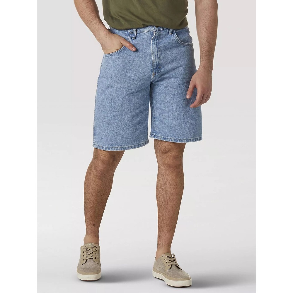 Wrangler Mens Relaxed Fit Denim Shorts Light Wash Blue 100% Cotton Size 36
